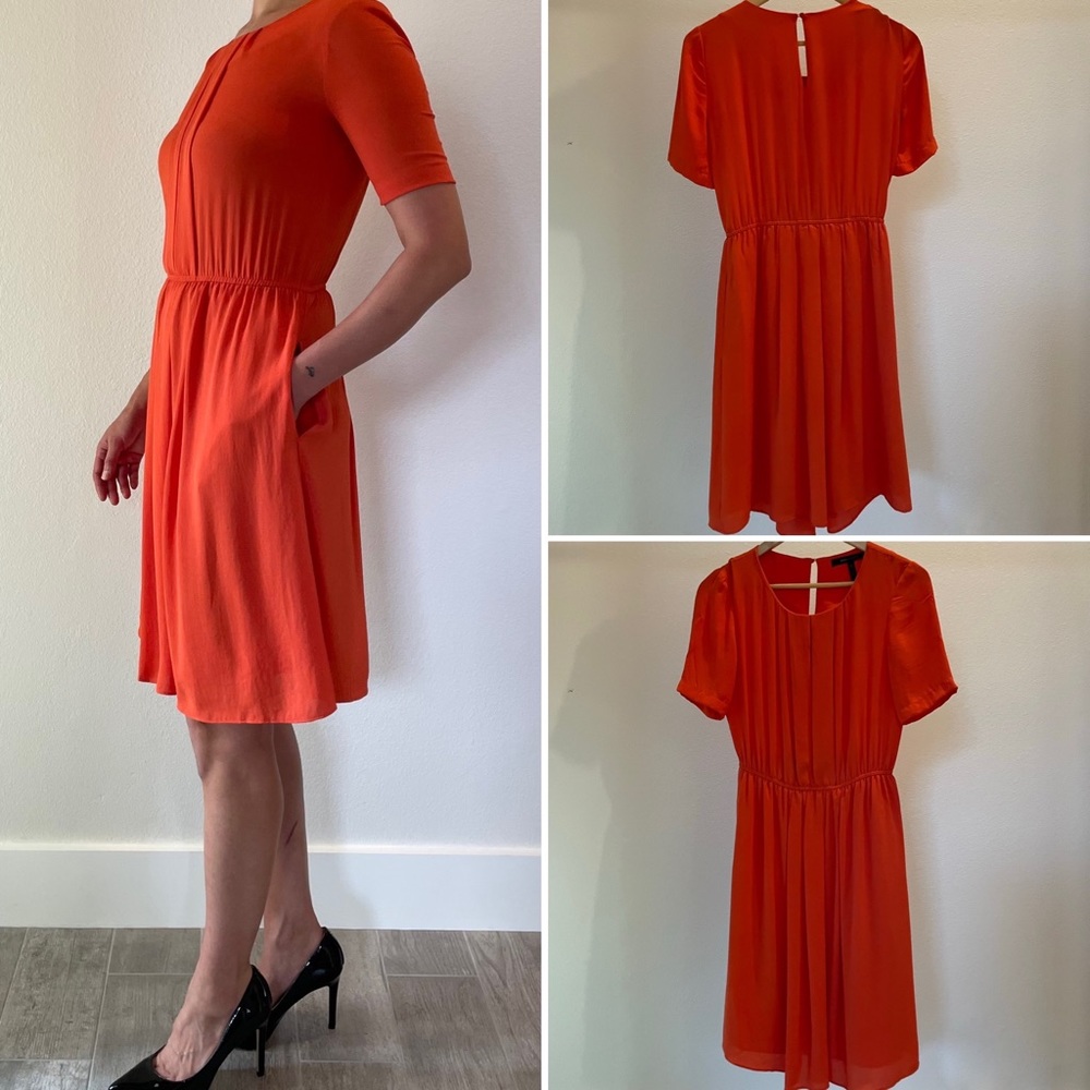 BCBG orange flowy dress